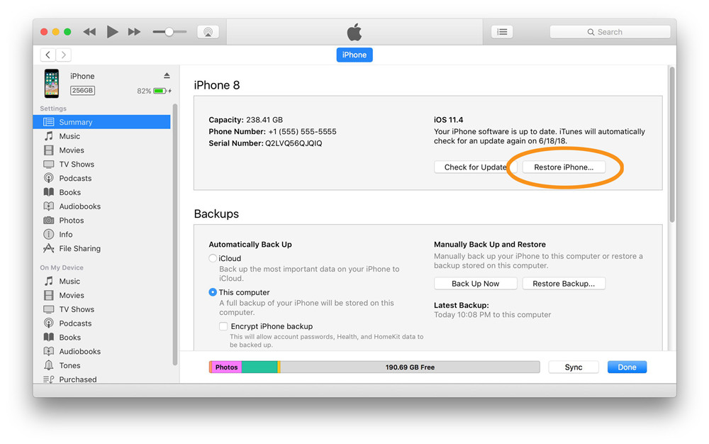 Remove iPhone Passcode with iTunes