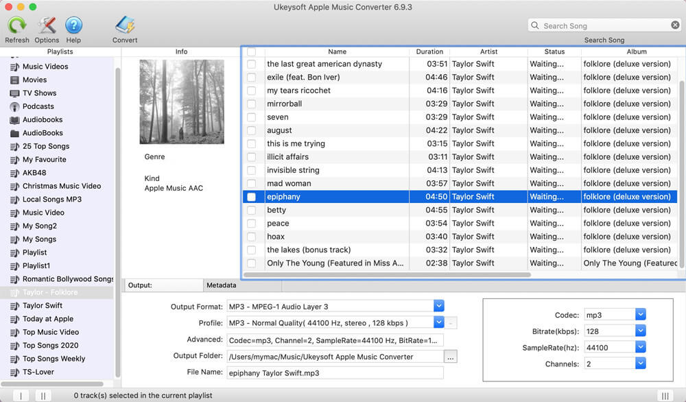 ukeysoft apple music converter interface