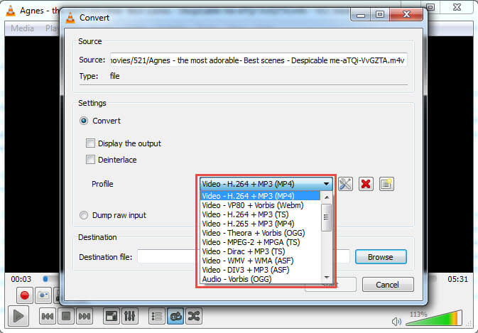 converti itunes in mp4 con vlc