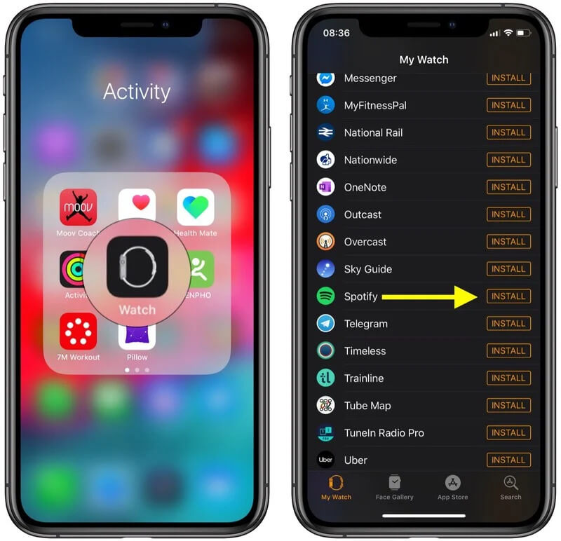 apple watch series 3 and spotify
