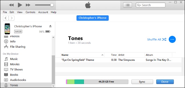 sync apple music ringtone to iphone