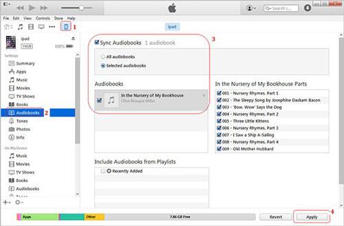 transferir audible a dispositivos Apple