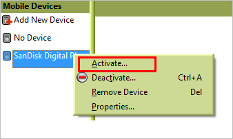 activate your MP3 Player on audible manager