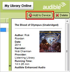 adicionar audível ao mp3 player