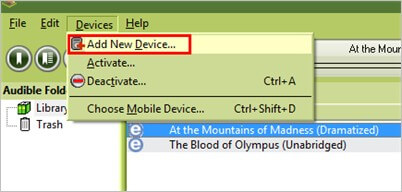 add new device on audible manager