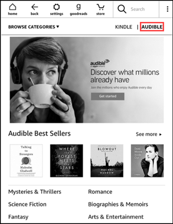 audible on kindle ereader