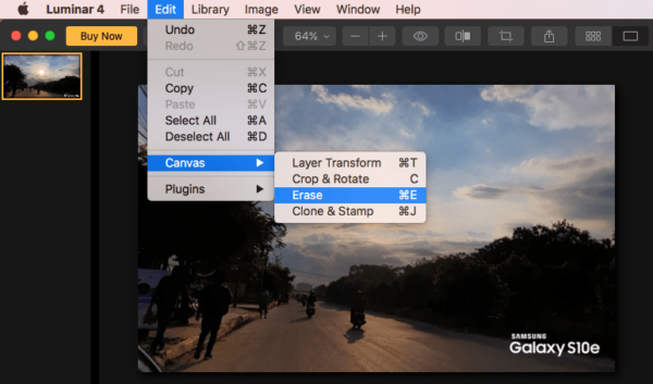 remove watermark via Luminar 4