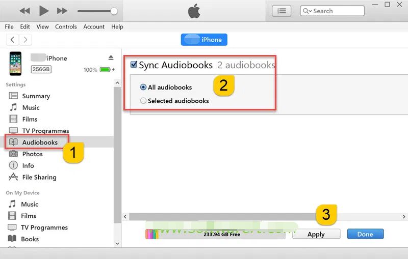 menyegerakkan buku audio ke ipod