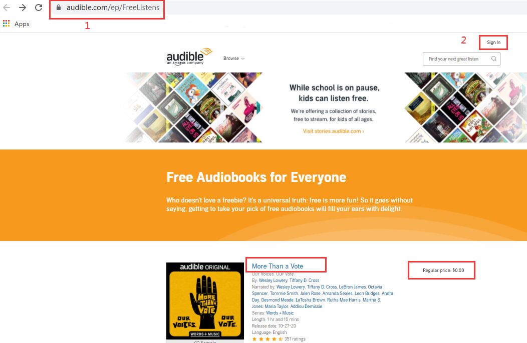 ir al sitio web audible gratis