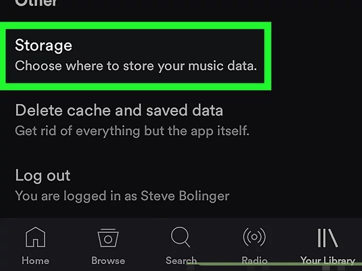 simpan muzik spotify ke kad sd daripada storan peranti