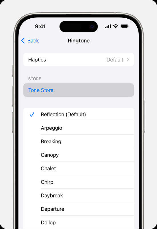 Tone Store in iPhone