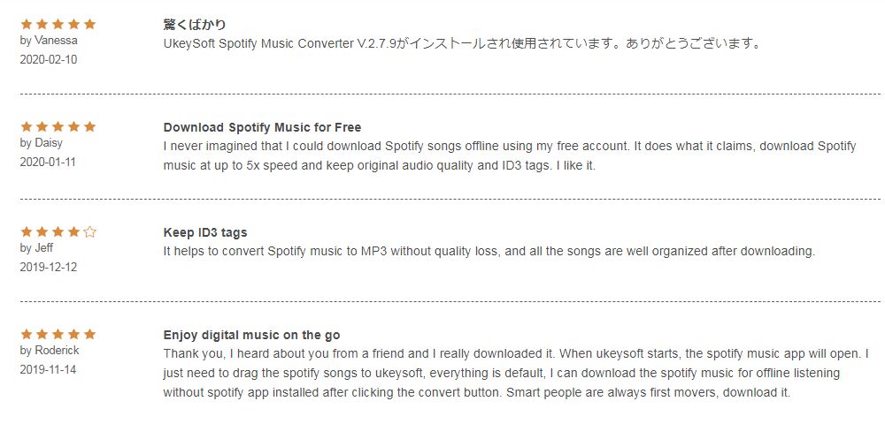 Ulasan pengguna UkeySoft Spotify Music Converter