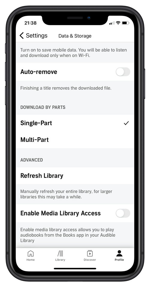 audible for iphone download by parts