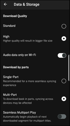 multi part download auidble android