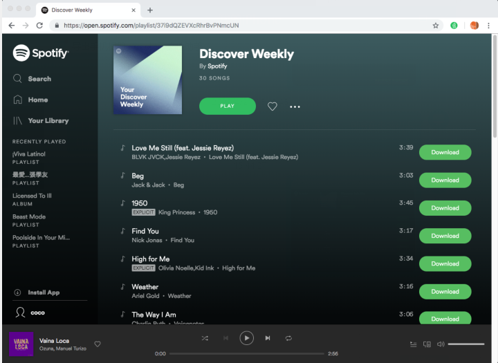 spotify web indirici