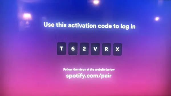 Spotify code on Apple TV