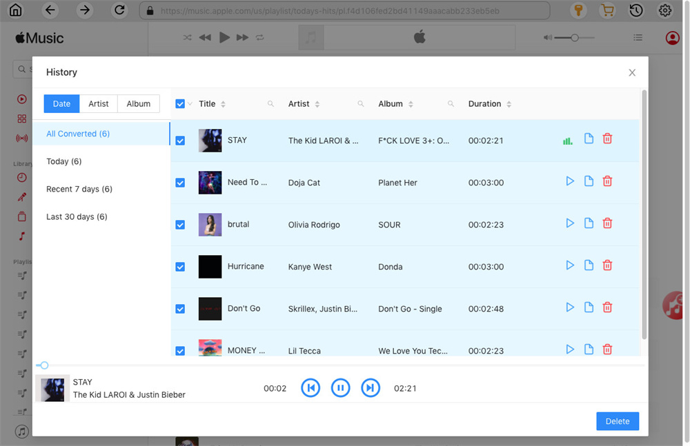 preview output apple music