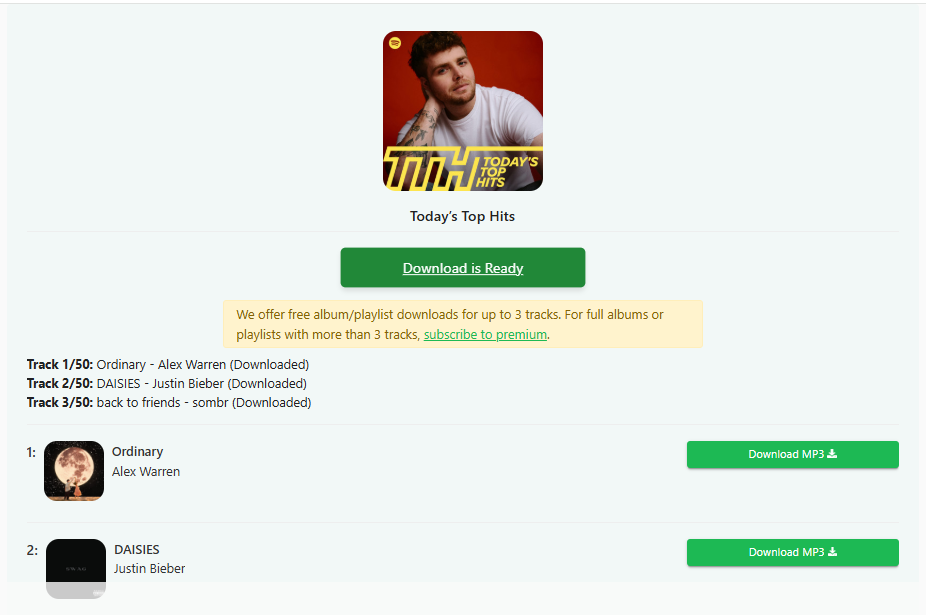 download Spotify playlist to mp3 on SPOTIDOWN