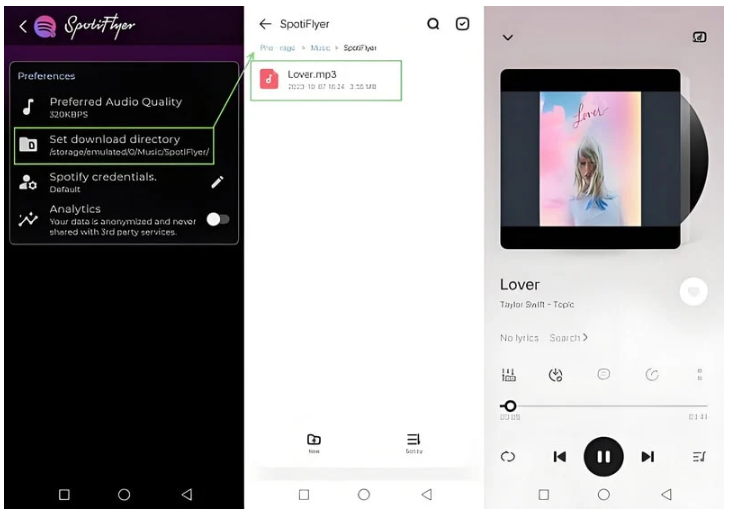 find downloaded music in SpotiFlyer