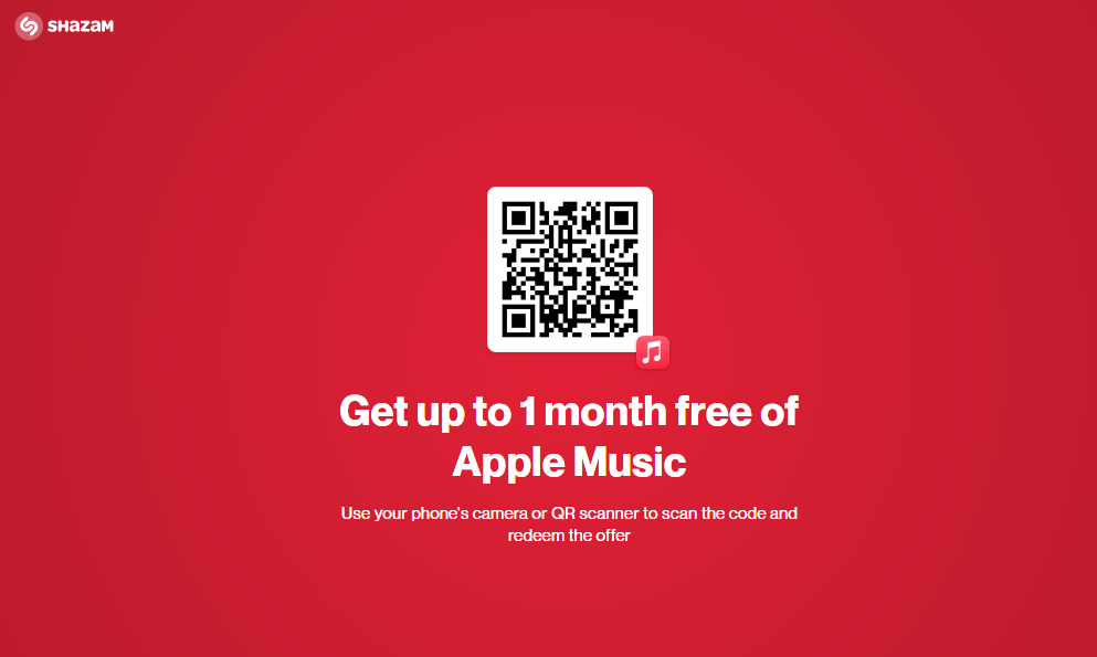 ShazamのウェブサイトでApple Musicの無料トライアルをゲット