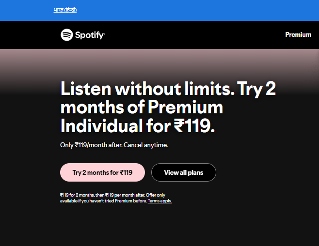get Spotify Premium in India