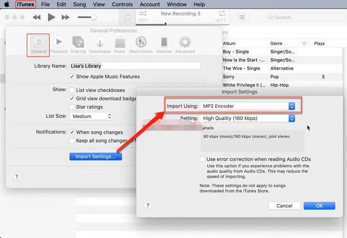 convert music files to mp3 in itunes for mac