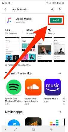 telepítse az apple music-ot androidra