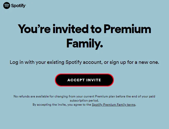 invite Spotify Family member