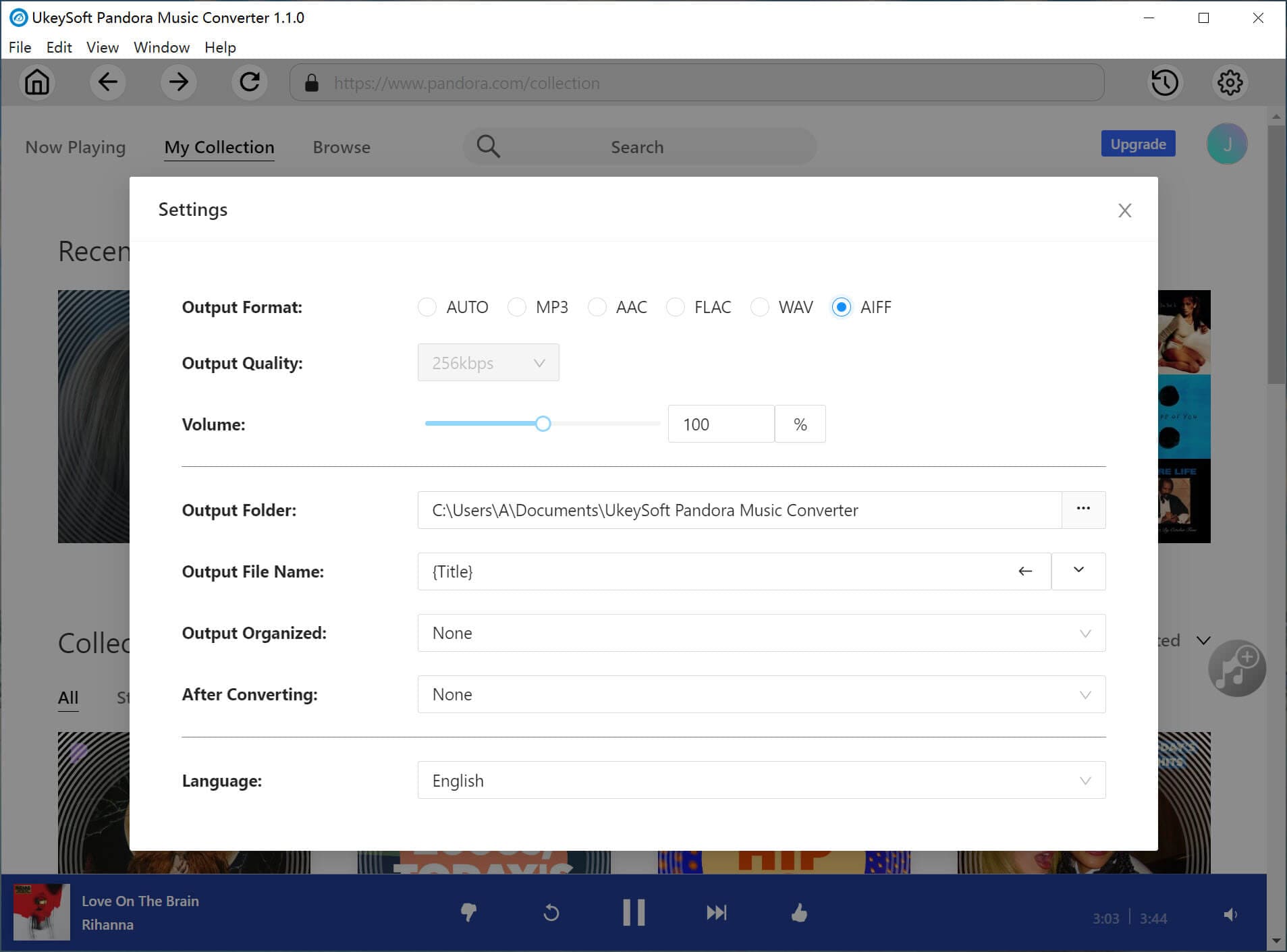 How to Convert Pandora Music to AIFF Format UkeySoft