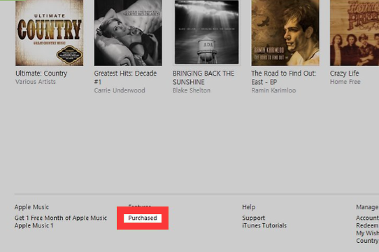 purchase link in iTunes