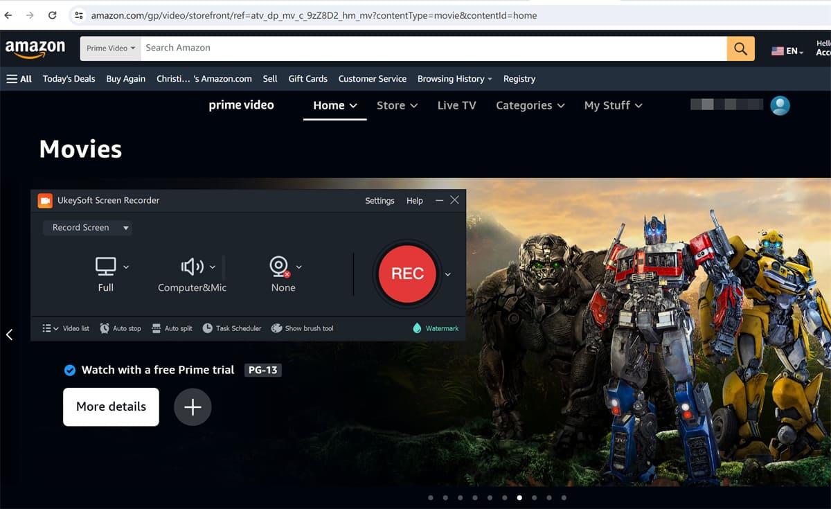 Screen Recorder interface