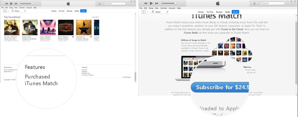subscribe to iTunes Match