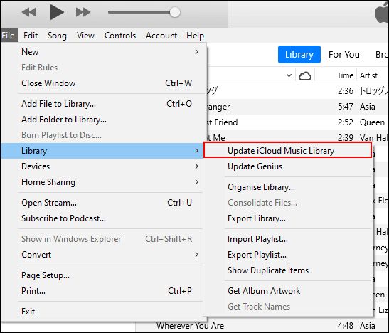 iCloudミュージックライブラリを更新する
