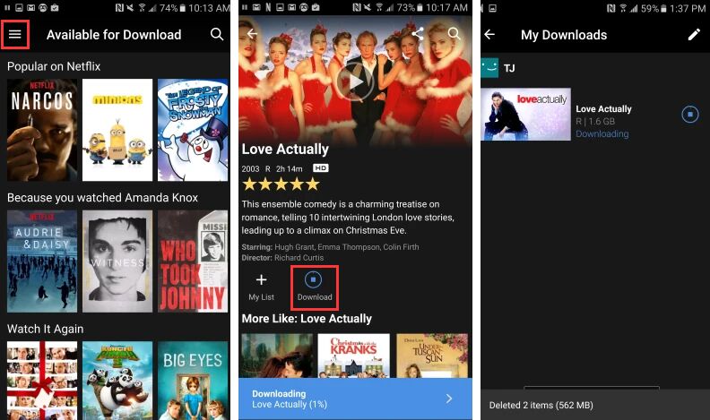 download Netflix movie to phone