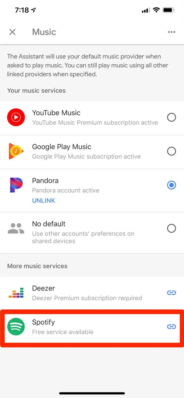 sambungkan Spotify Google home