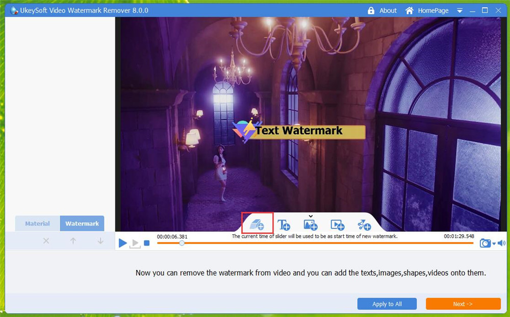 select the subtitles area