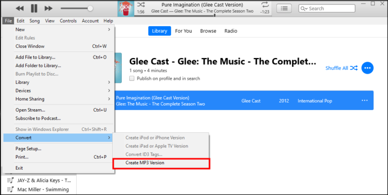 convert itunes library to mp3