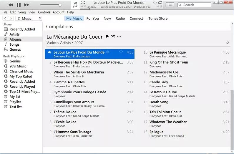 importare brani da cd su iTunes finito