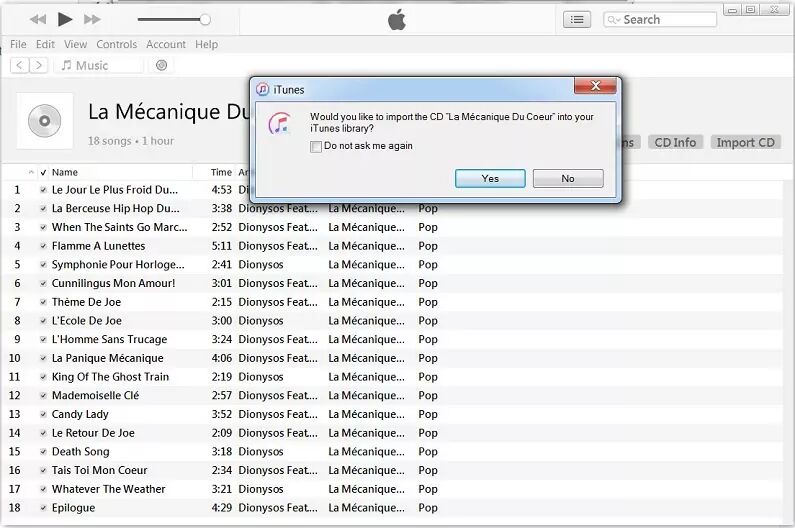 Songs von CD in iTunes importieren