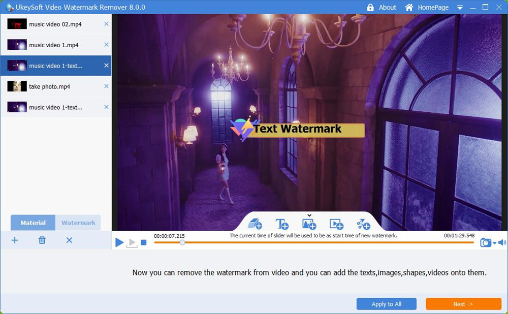 tambahkan video pada UkeySoft Video Watermark Remover