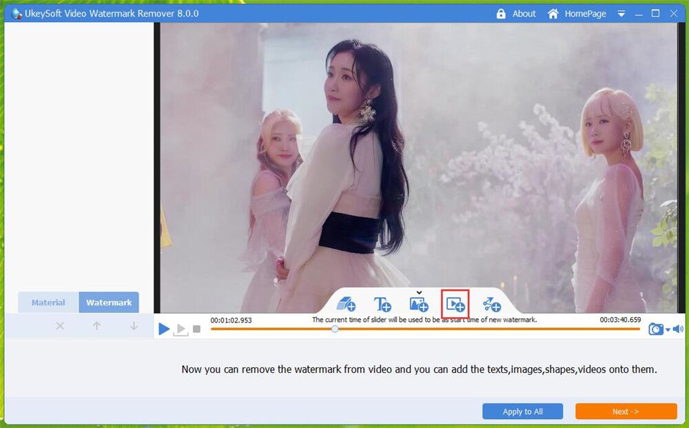 select add video to video function
