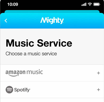 เลือก spotify บน Mighty