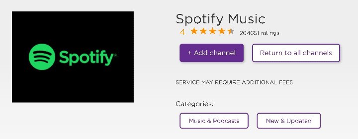 aggiungi spotify su roku