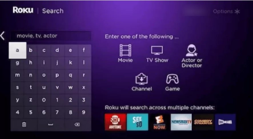 rechercher sur roku tv