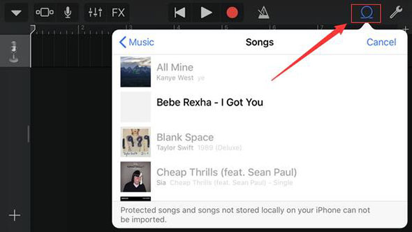 将歌曲导入到garageband ios