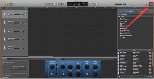 استيراد الأغاني إلى garageband mac