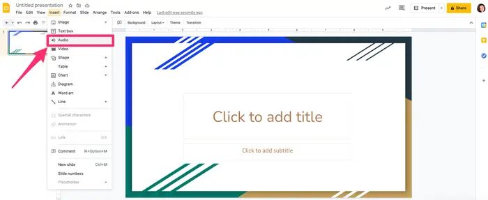 insert spotify mp3 audio to Google Slides