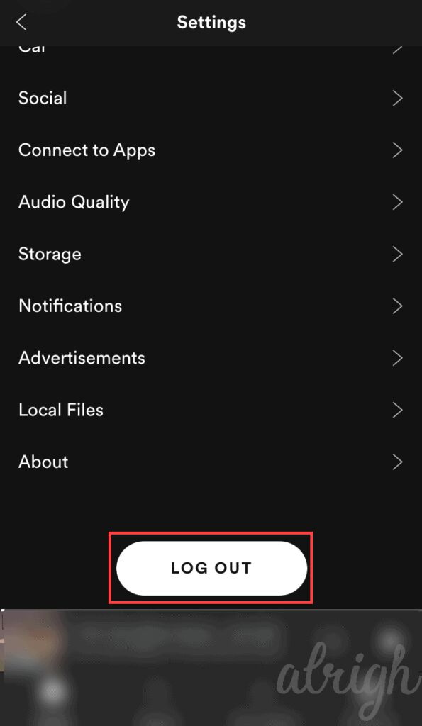 Spotify खाते से लॉग आउट करें