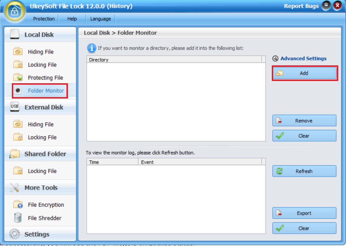 select folder monitor