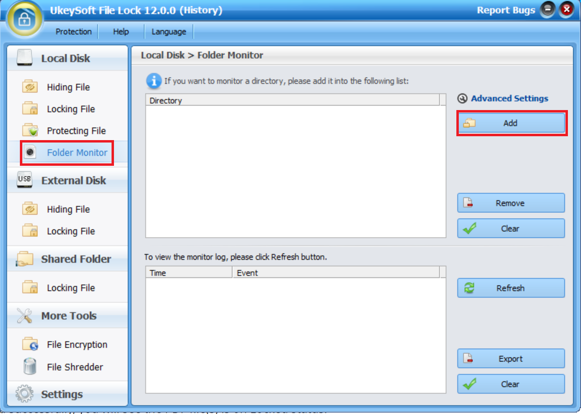 selezionare monitor cartella